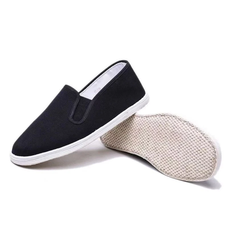 大顺坊手工麻绳纳底透气吸汗舒适软底百搭款男女一脚蹬千层底布鞋