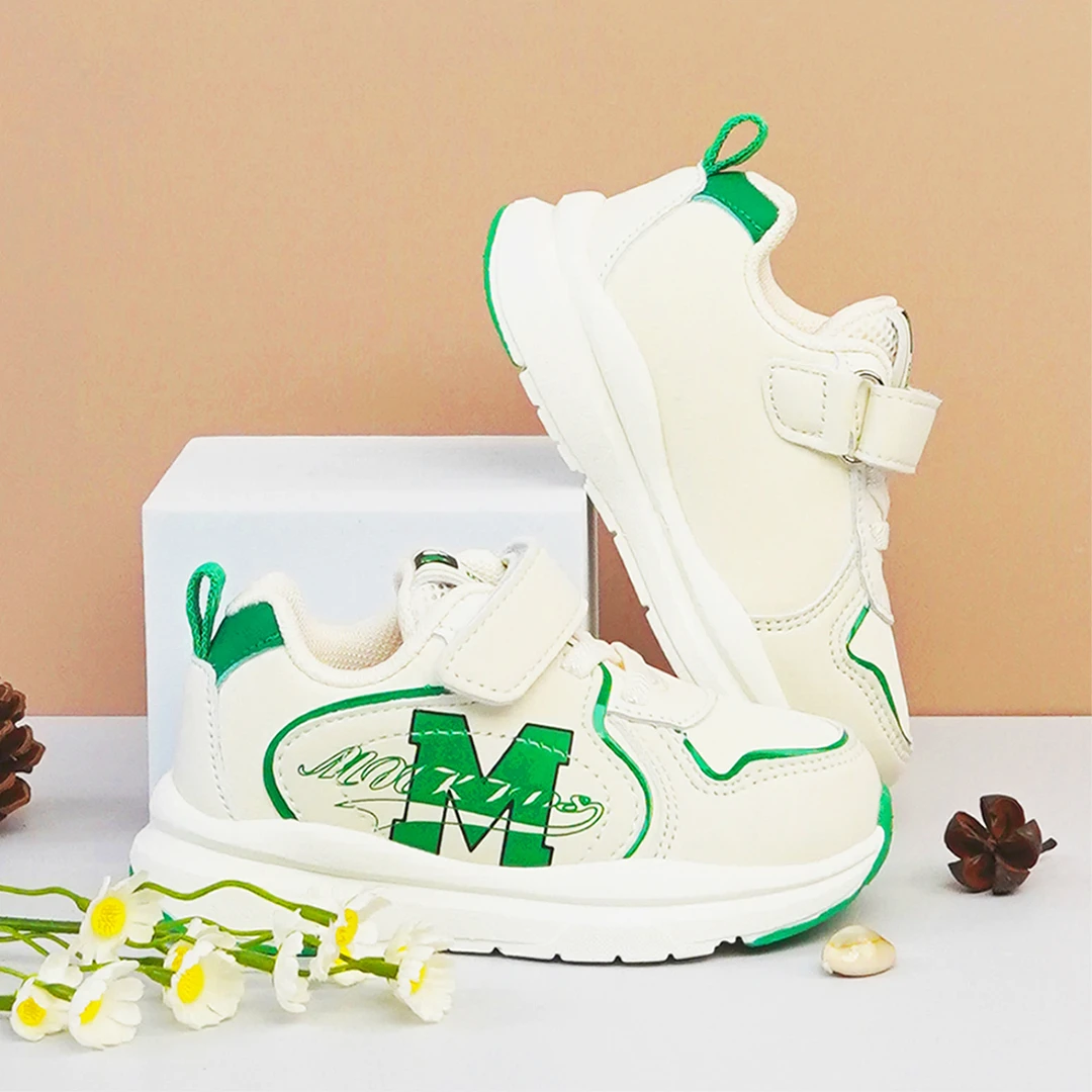 HQ608几米熊皮面机能鞋童鞋2024儿童运动鞋男童鞋小白鞋女童休闲