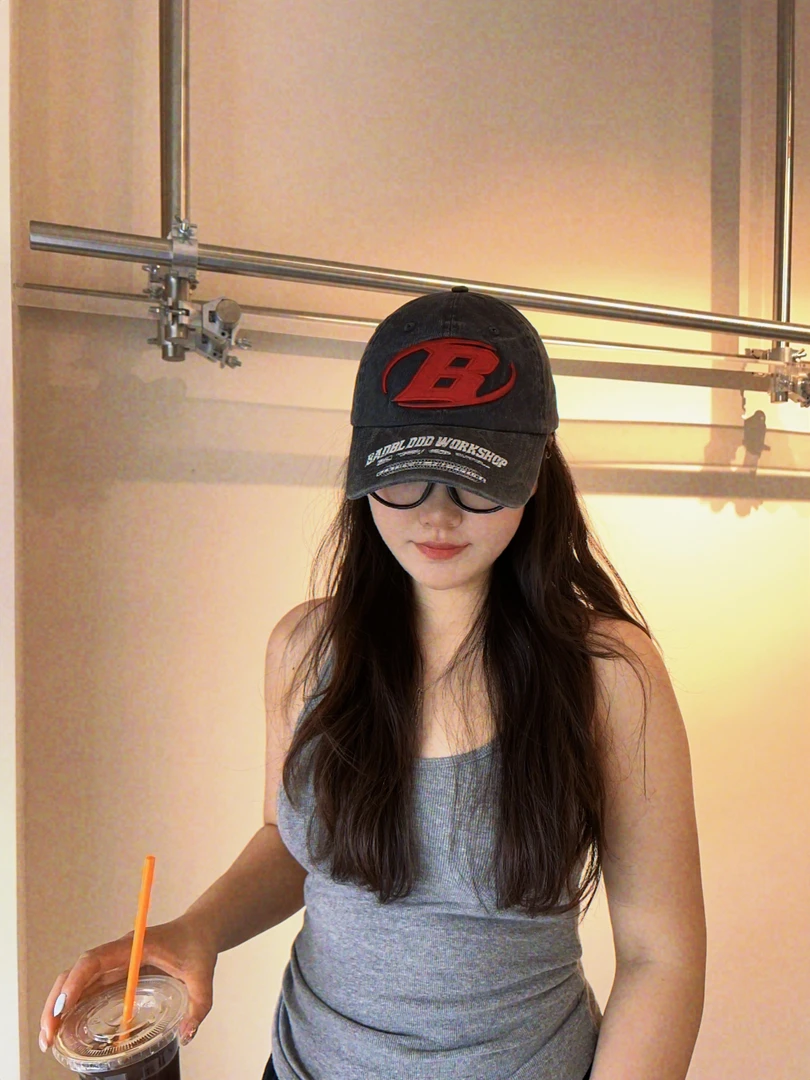 复刻韩版小众美式做旧棒球帽男女刺绣软顶鸭舌帽情侣时尚字母立体