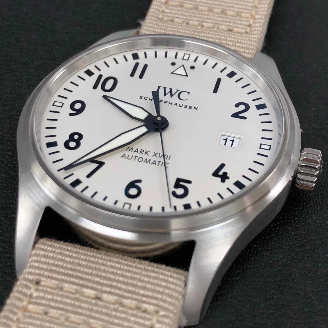 99新 IWC/万国 飞行员单表精钢自动机械男表IW327002白盘马克十八
