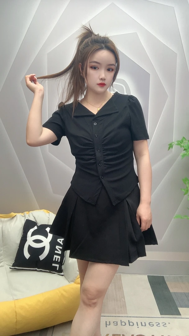 夏季不规则大码胖mm辣妹短款洋气打底衫T恤宽松显瘦设计感上衣女