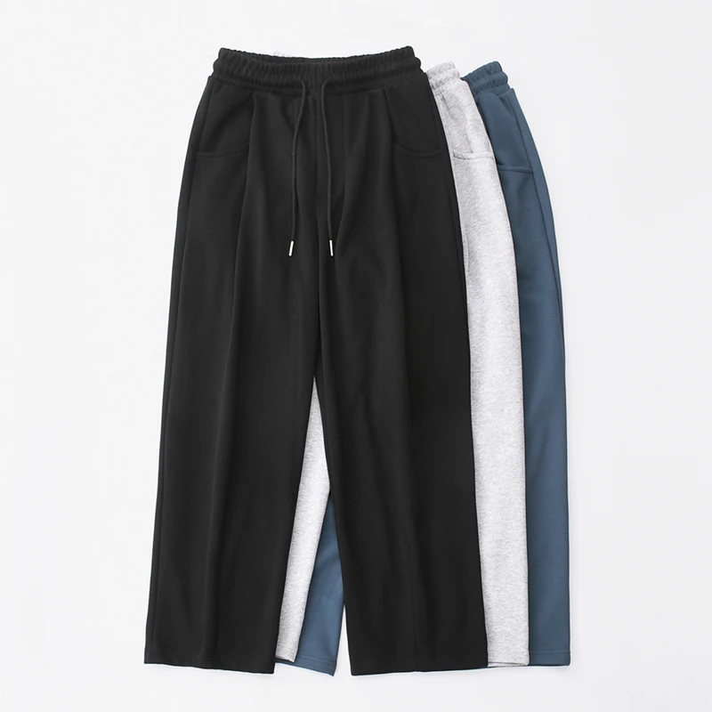 【950】350G重磅宽松大直筒卫裤长裤男士秋款松紧抽绳运动潮牌裤子