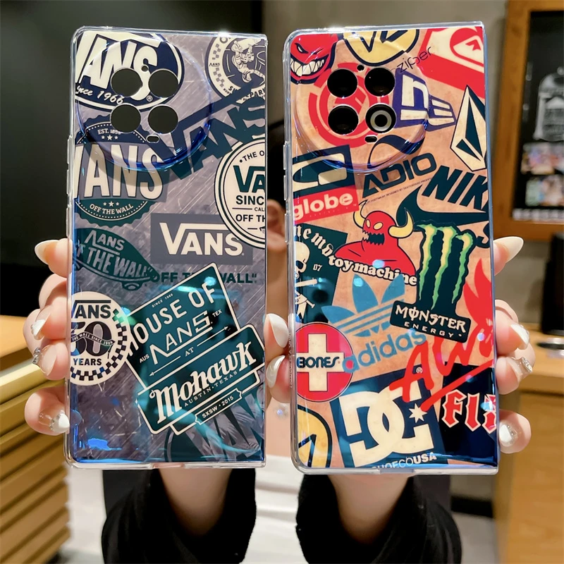 ins蓝光涂鸦小绿怪VIVO x fold2折叠屏手机壳xfold潮牌创意x flip
