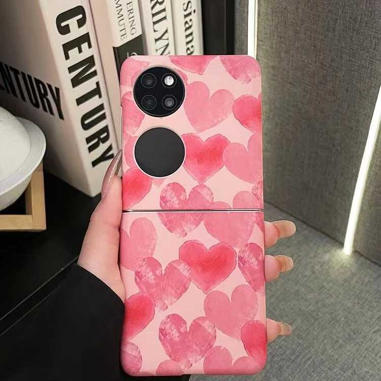 适用华为purax折叠屏手机壳少女满屏爱心pocket2磨砂女款硬小米硬