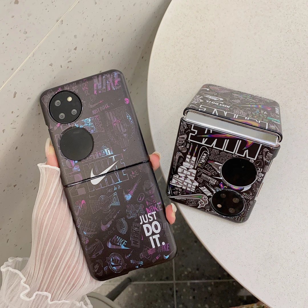 适用华为OPPO三星vivo折叠屏手机壳潮牌黑色磨砂小勾pocket 2创意