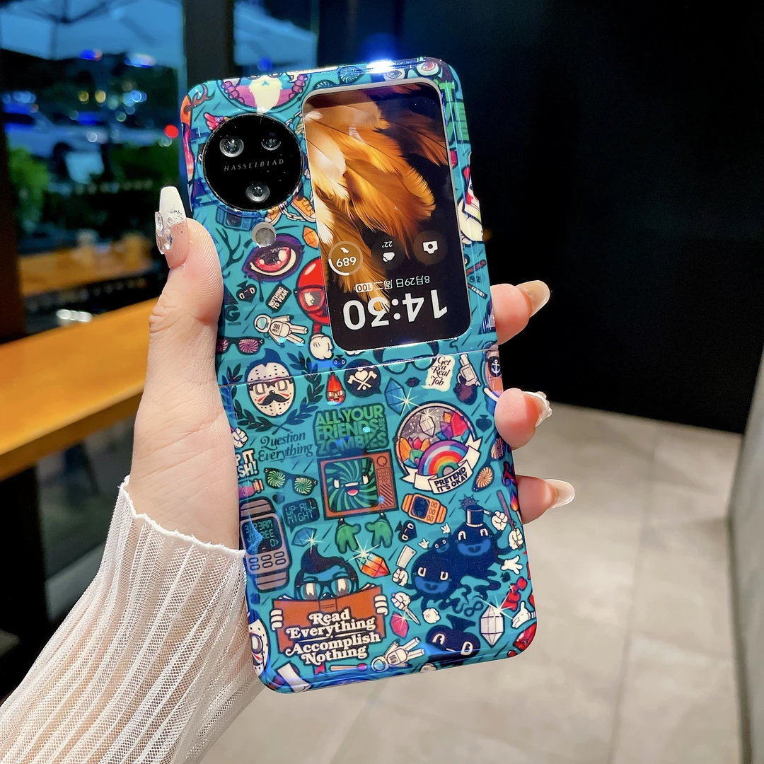 适用三星 华为 OPPOfindn3flip折叠手机壳 牌涂鸦华为个性软壳