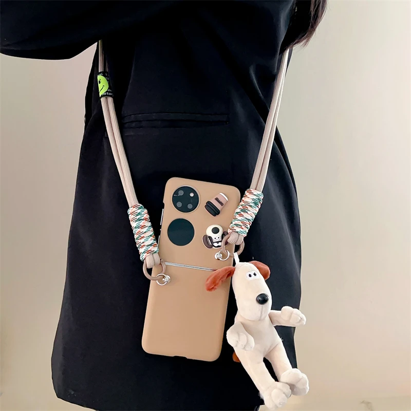 肤感掌门狗新款公仔华为p50pocket折叠手机壳斜挎pocket 2手提ins