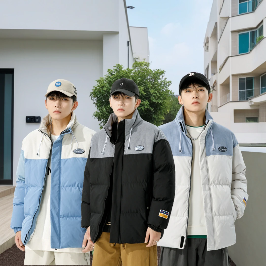 新款冬季港风连帽加厚棉服休闲百搭潮流加厚保暖情侣韩版棉服