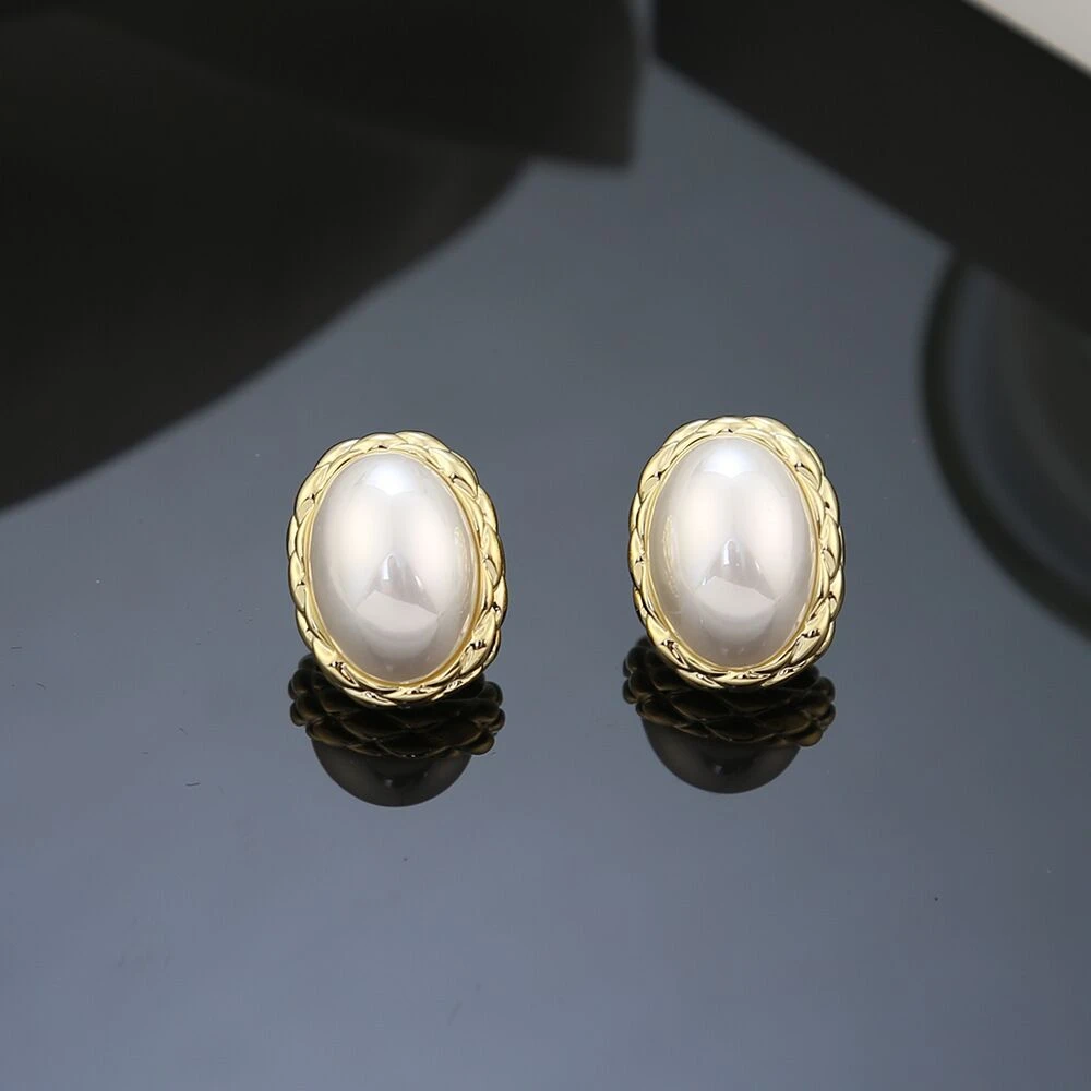 铜合金耳饰 8385法式复古气质优雅极简风轻奢小众百搭几何耳钉