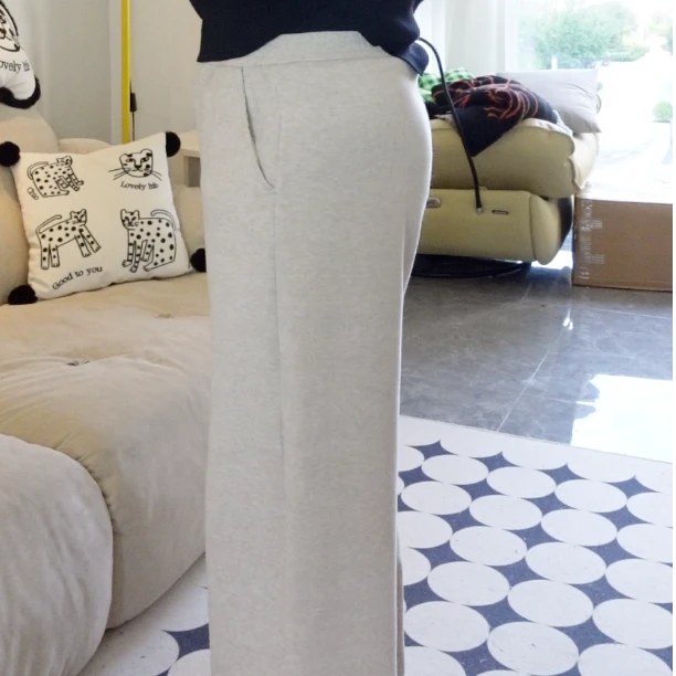 冬日软糯糯·大码浅色磨毛糯米裤穿到200斤超大码