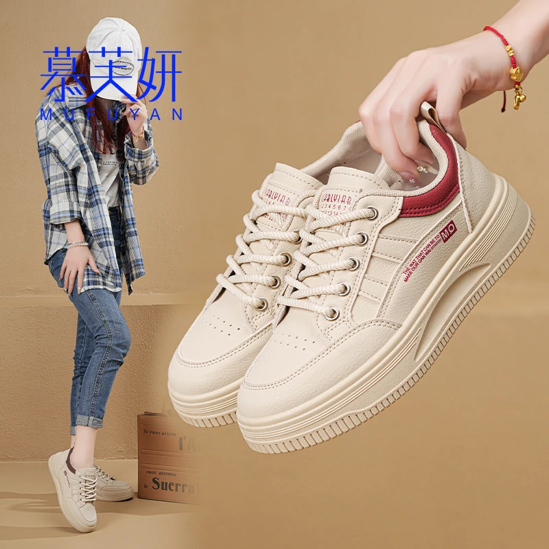 【慕芙妍】品牌女鞋春秋新款小白鞋透气时尚休闲鞋2024爆款百搭潮鞋