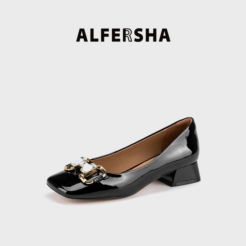 四季鞋四季单鞋阿芙莎9688665新款时尚复古通勤单鞋B