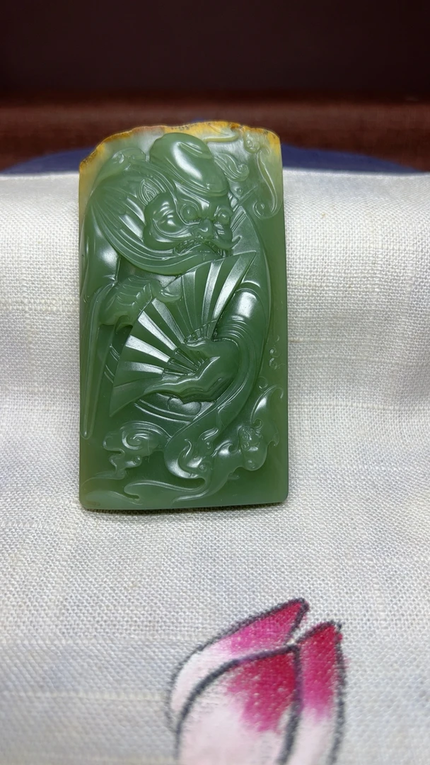 析木河磨玉,手把件钟馗