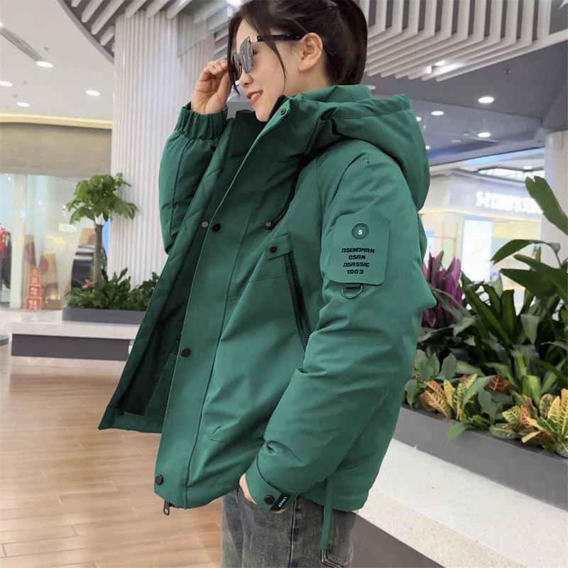 羽棉服男士冬季户外休闲外套工装情侣短款加厚保暖连帽三防冲锋衣