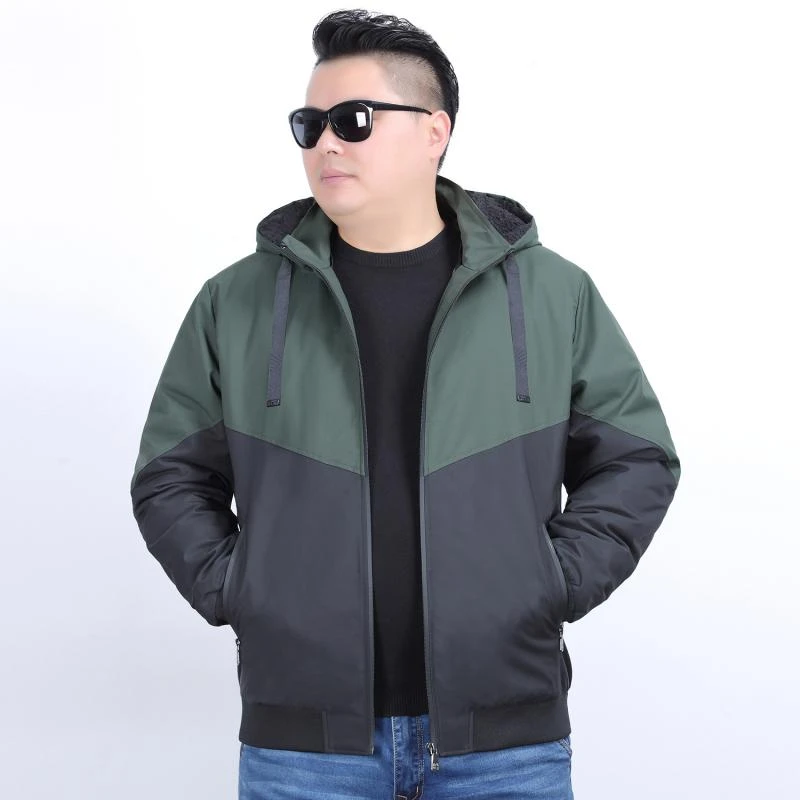 特大号大码男装秋冬潮胖子可拆连帽特加肥加大码男士夹克外套J020