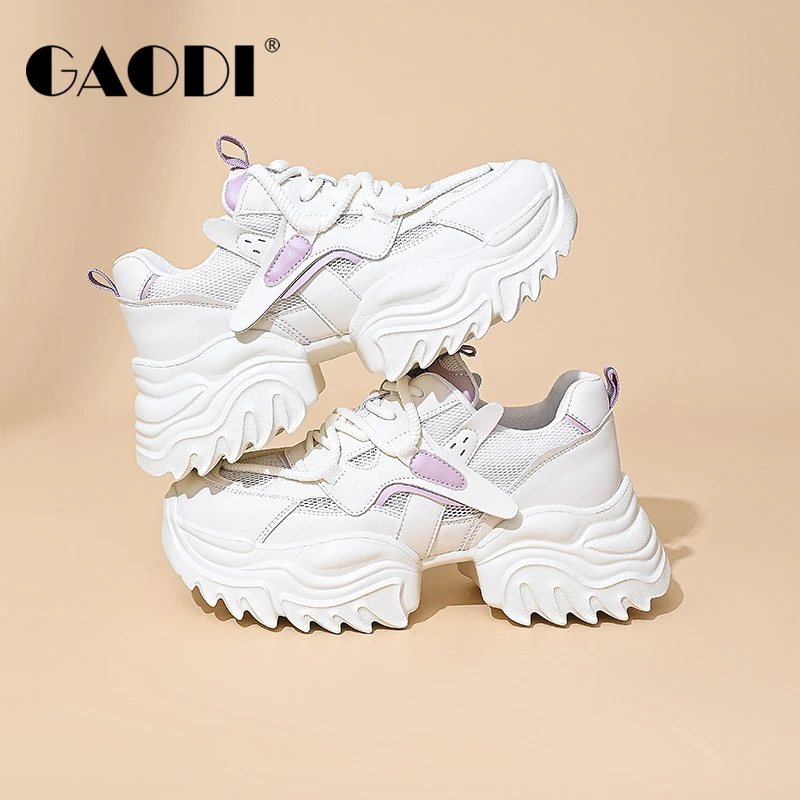 高蒂显脚小老爹鞋女增高厚底休闲春款百搭运动鞋女244906-202