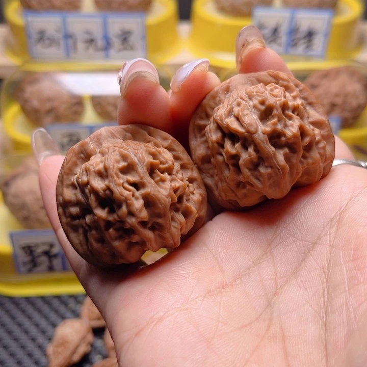 文玩核桃把件二爷帽38全品