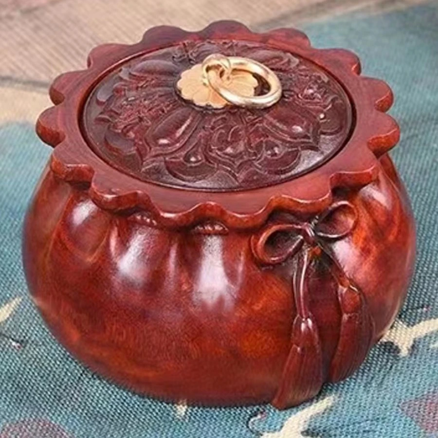 血檀国风钱袋罐   JZ111