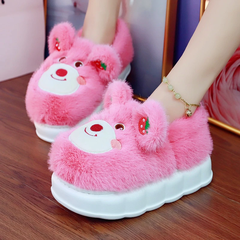【卡通棉拖鞋】柔软可爱毛毛拖鞋女可外穿棉拖鞋女冬季居家拖鞋女
