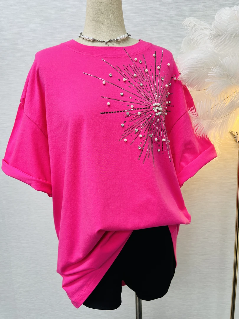 短袖t恤女夏季新款爆款女款潮牌高档宽松轻奢纯棉时尚百搭上衣女