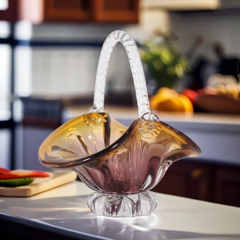 小提篮复古琉璃家用纯手工工艺品花瓶摆设茶道茶壶精致个性创意