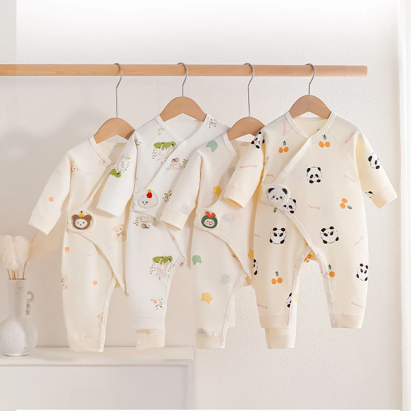 新生儿纯棉连体衣婴儿衣服无骨初生宝宝和尚服蝴蝶衣内衣哈衣