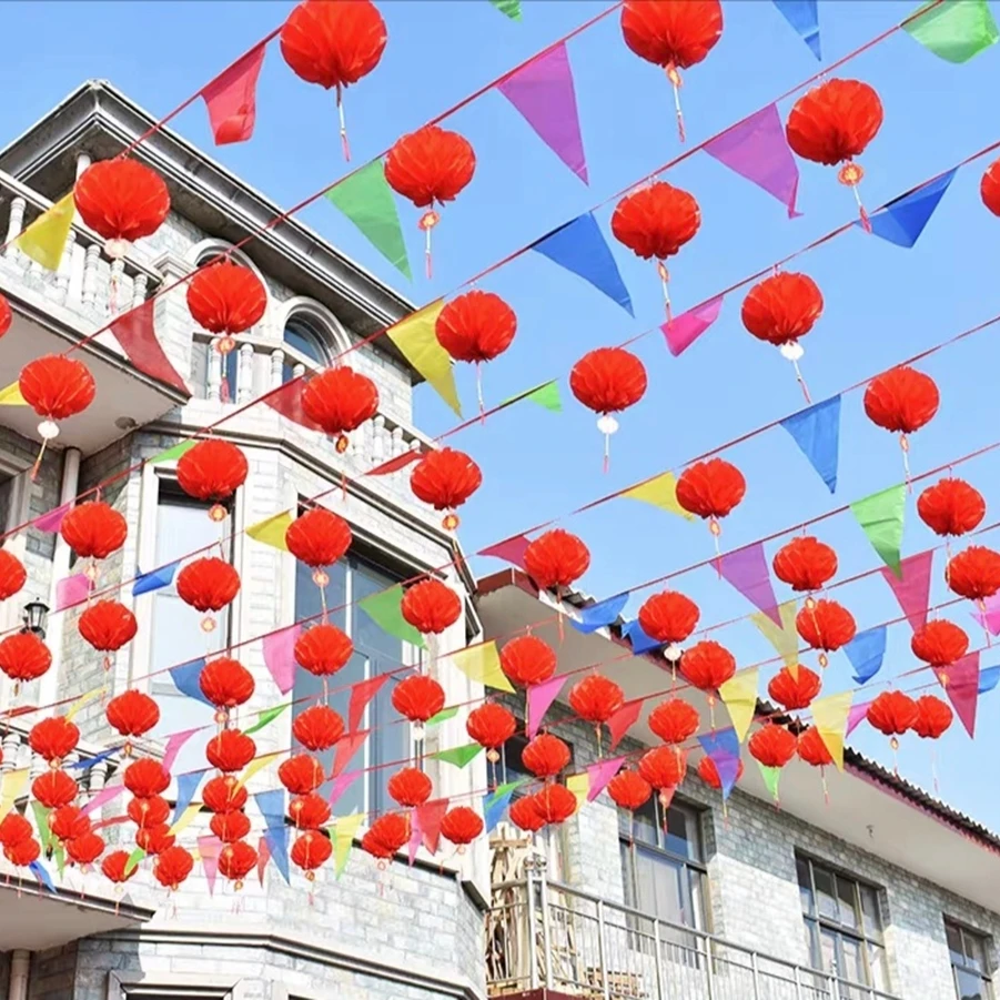 结婚彩旗～灯笼（大院装饰）农村院子