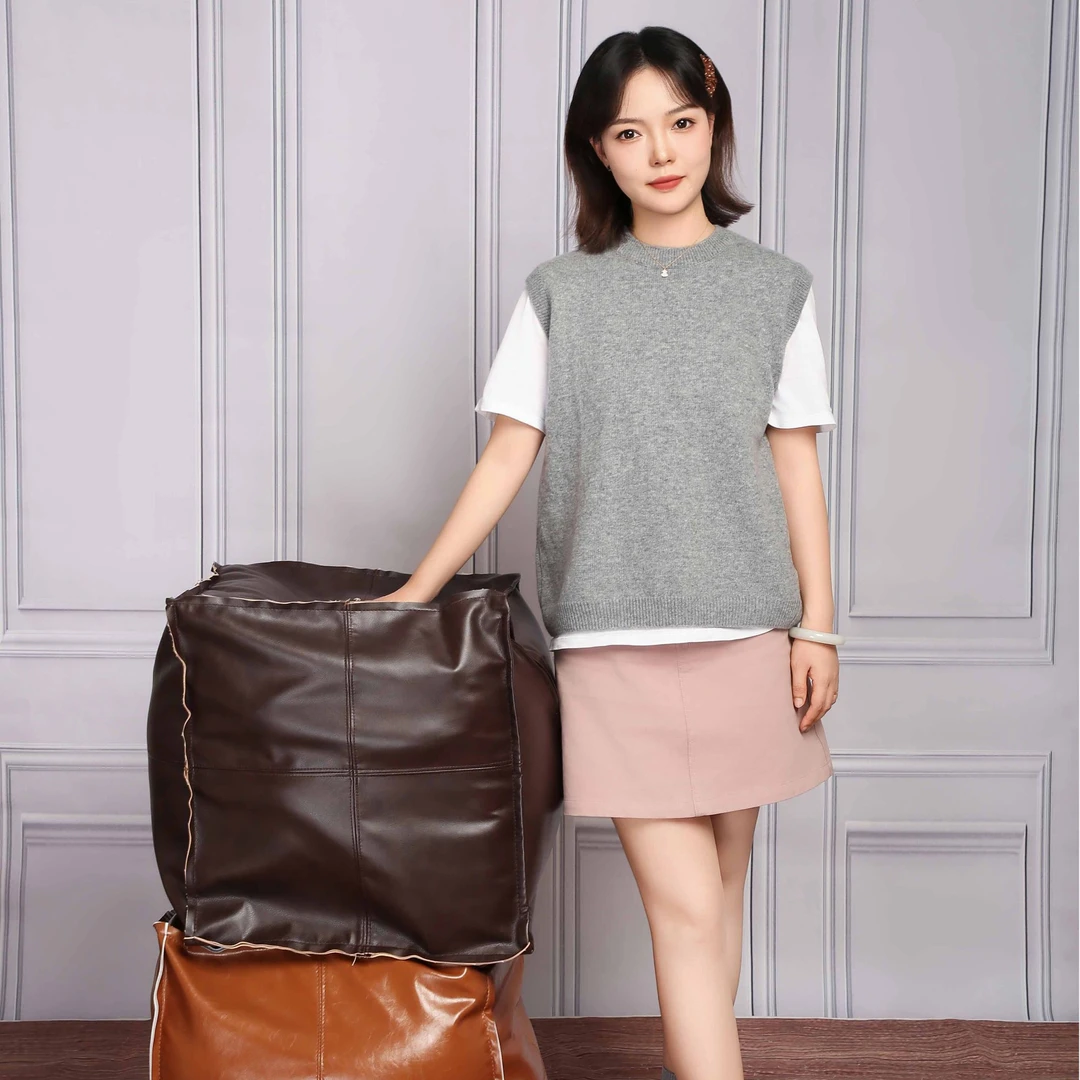 美式坐墩垫皮质蒲团家用客厅卧室地上榻榻米坐垫凳子搁脚凳换鞋凳