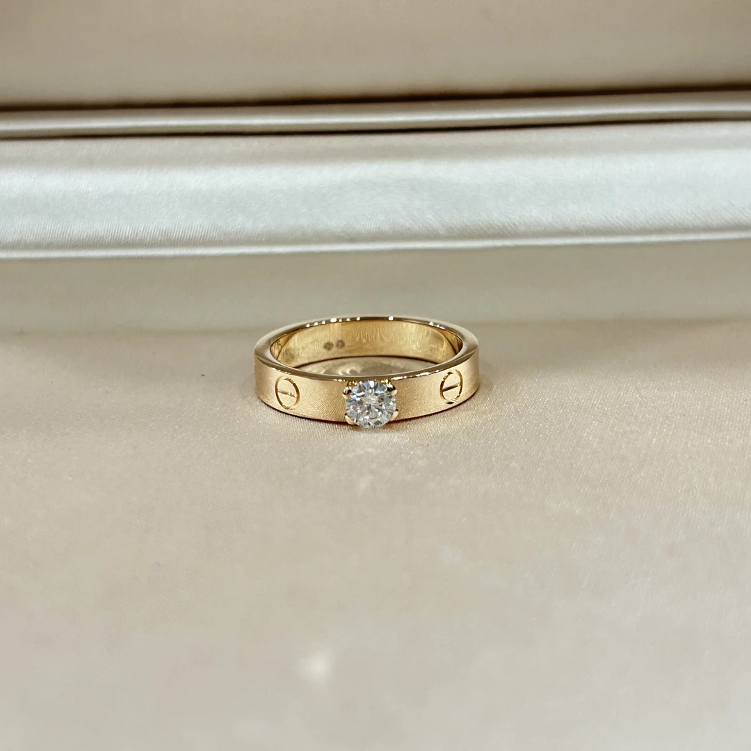 99新 Cartier/卡地亚 玫瑰金love订婚钻戒，大单钻戒指