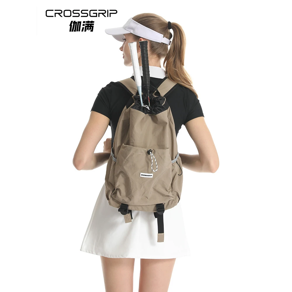 crossgrip伽满男女轻便束口抽绳双肩包运动登山背包旅行包球拍包