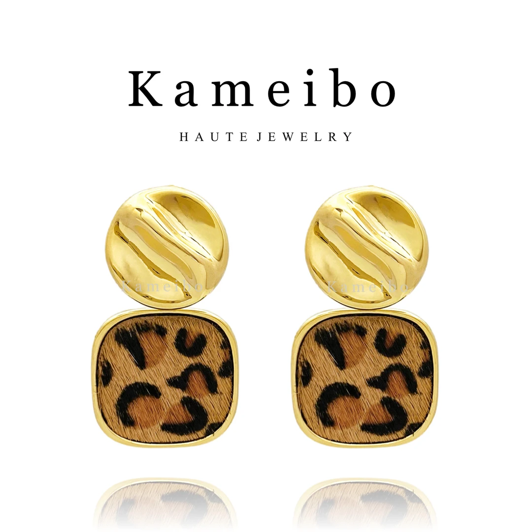 铜合金耳饰 DY·豹方DK6019高级感雅丹风气质时尚轻奢百搭耳钉耳环