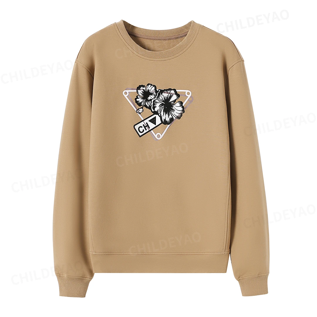 Childe Yao『快乐星球』休闲舒适棉植绒印花圆领长袖卫衣 A10155