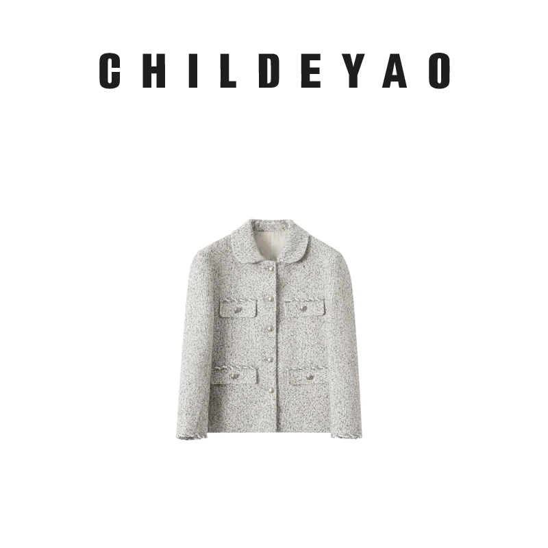 CHILDEYAO优雅经典定制珠链 小香风短外套女新短外套春秋XF-008