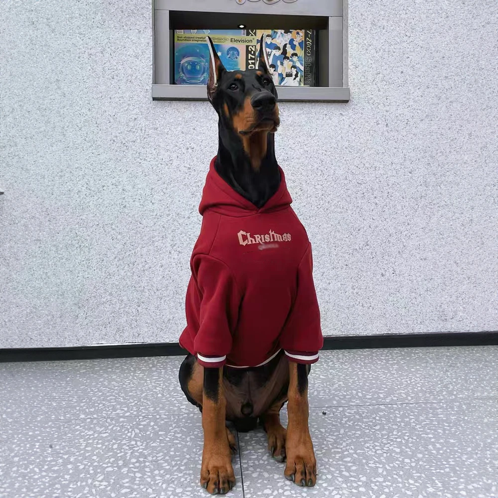 狗狗衣服圣诞秋冬款大型犬保暖衣服金毛边牧专用宠物红色杜宾衣服