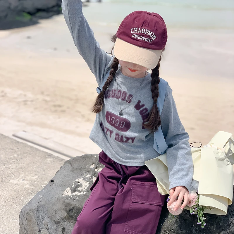 女童长袖t恤春秋款2025新款洋气儿童秋装打底衫小女孩秋季上衣潮