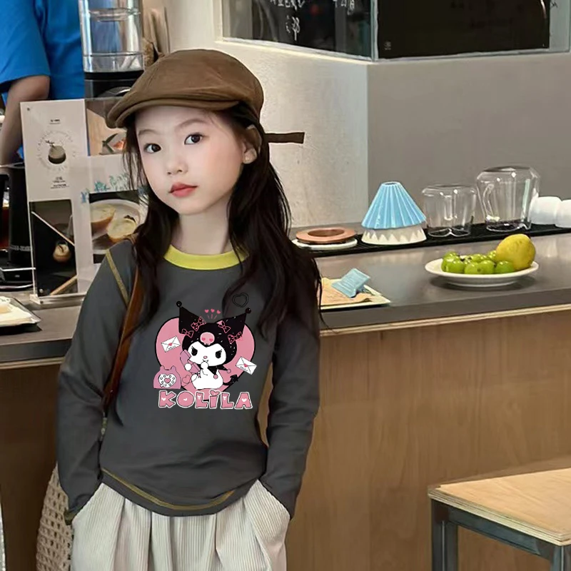 娇娃布迪女童纯棉打底衫秋季洋气宝宝卡通长袖T恤儿童韩版上衣