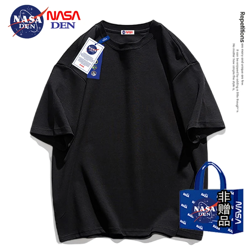NASA联名纯棉短袖T恤男宽松百搭男女同款半袖圆领休闲中性风上衣