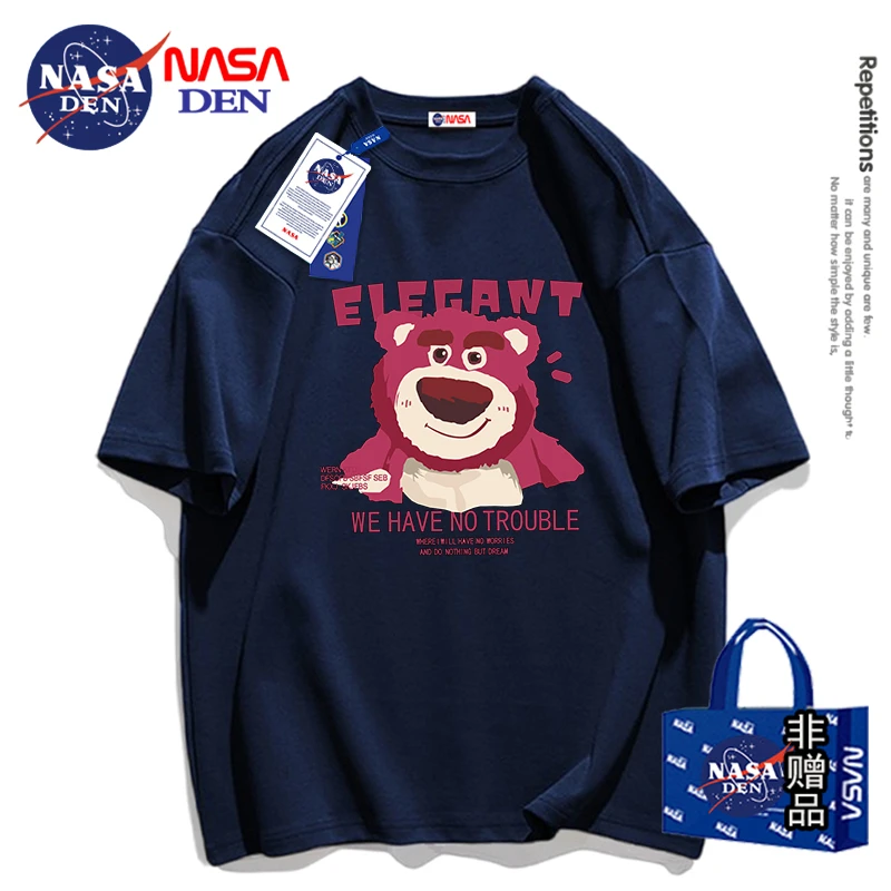 NASA联名男士纯棉短袖帅气潮流圆领T恤男美式中性风情侣款上衣ins