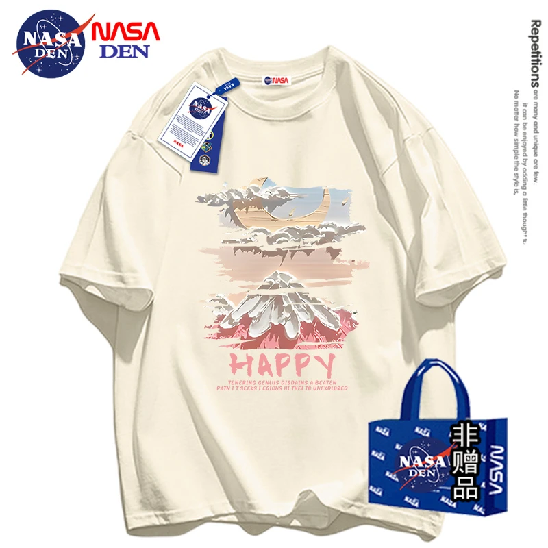 NASA联名美式重磅纯棉短袖T恤夏季新款日系男女同款宽松休闲半袖