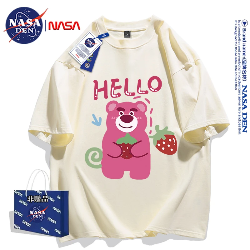 NASA联名2024新款休闲宽松纯棉夏季短袖t恤男士重磅半袖体恤上衣