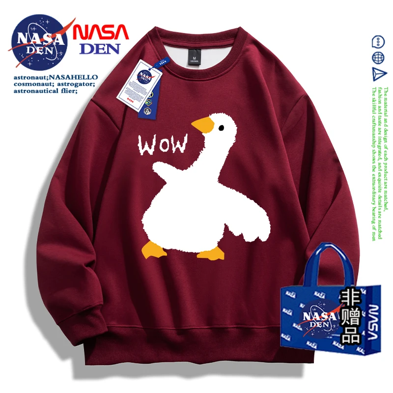 NASA联名春秋款重磅美式男士卫衣宽松潮流圆领男大码情侣潮牌外套