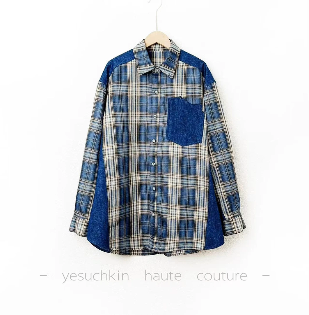 2024夏季新款韩版简约百搭休闲时尚格子衬衫