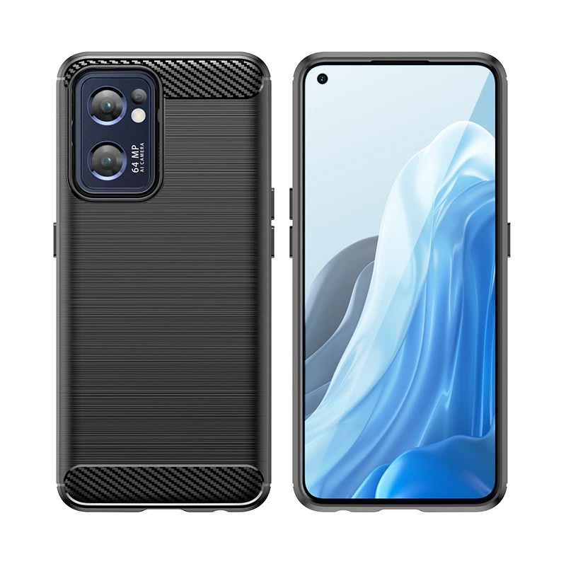 【四角防摔+防指纹手感好】OPPO Reno7 专用碳纤纹拉丝手机壳