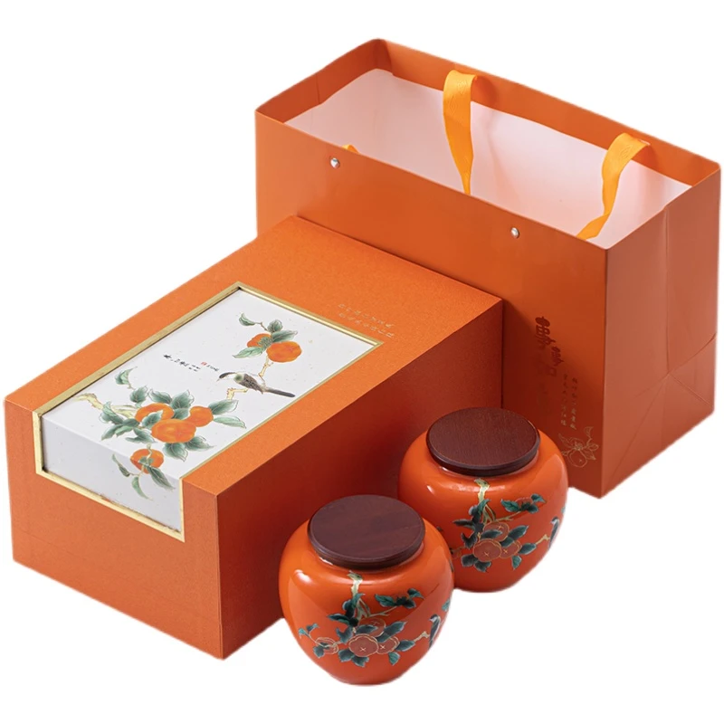 正宗新会小青柑普洱茶熟茶叶陈皮柑普茶木礼盒装高档柿柿如意事事