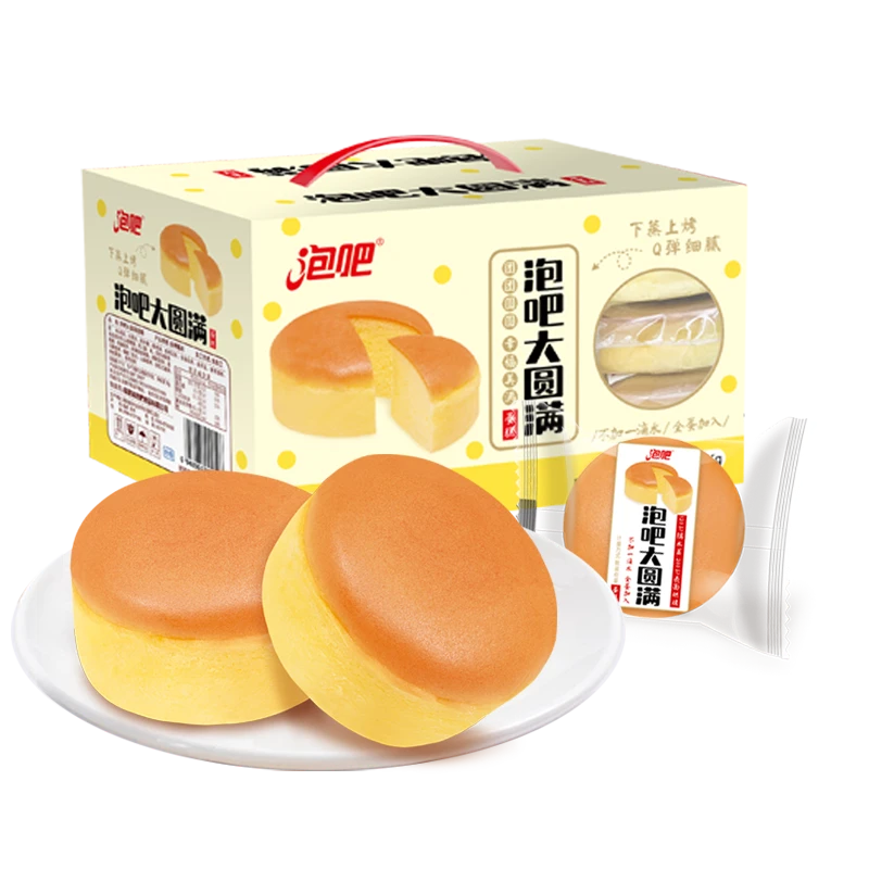 泡吧大圆满蛋糕半蒸蛋糕早餐品质糕点整箱礼盒装1kg