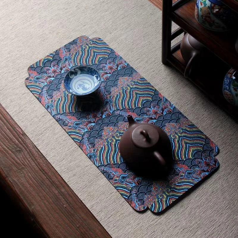 【八阅专属】双面织锦布垫茶道干泡席微吸水茶席不可水洗中式茶席