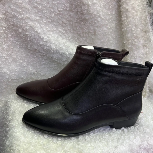 2024年女士加绒真皮鞋