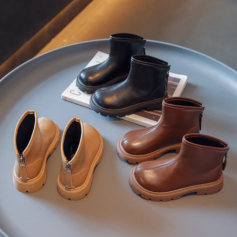 儿童马丁靴2023秋冬新款英伦风时尚软底中大童短靴XXJ1122