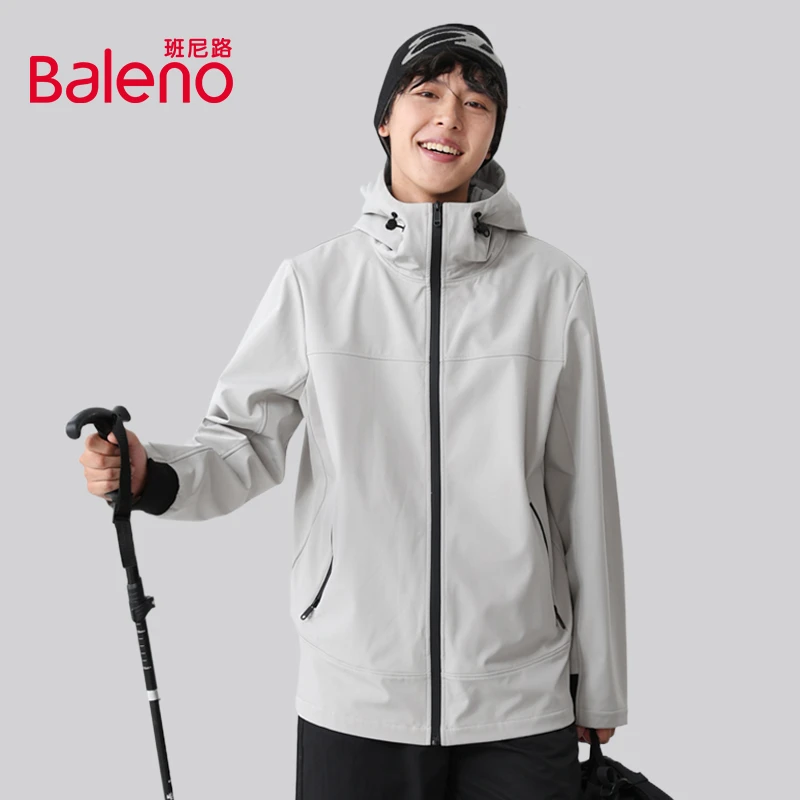 班尼路软壳冲锋夹克外套男2024秋冬新款防水防风休闲时尚外装PCB
