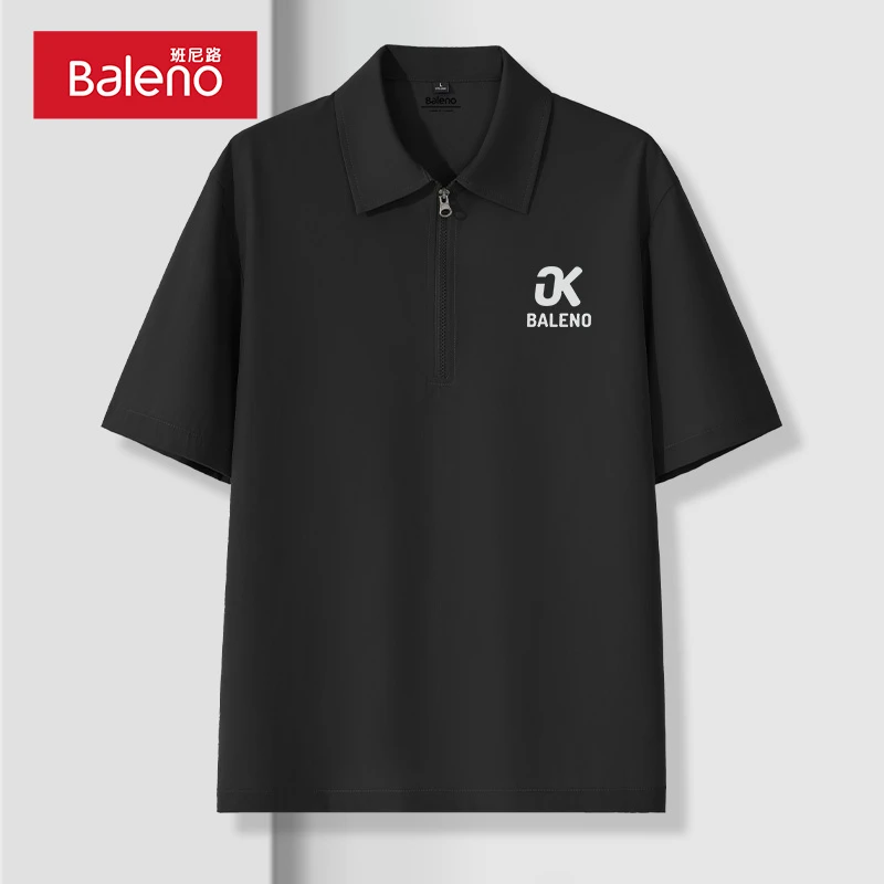 BALENO/班尼路男士polo衫冰丝短袖半拉链保罗衫夏季速干男装潮PCB